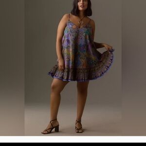 Anthropologie Colorful Paisley Mini Dress